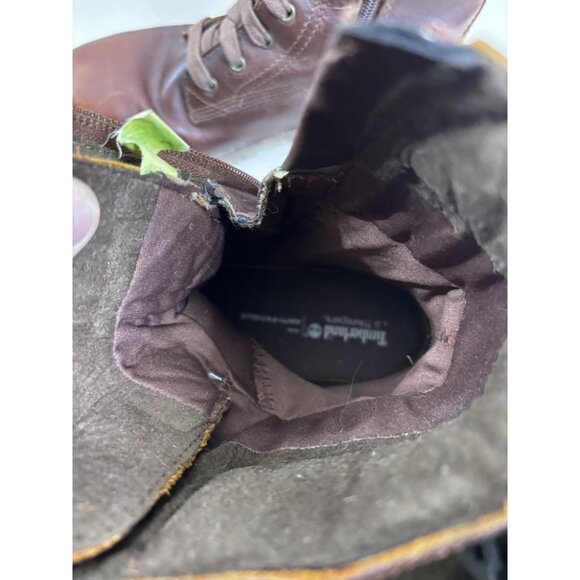 Timberland Sz 8 Earthkeepers Leather Brown Double Buckle Side Zip Boots  EUC - Picture 9 of 12